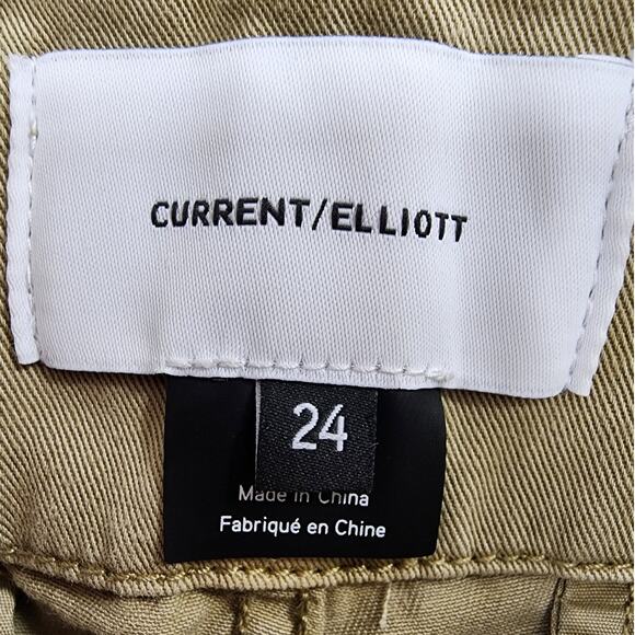 CURRENT/ELLIOTT Pants Womens 24 Tan Khaki Melia High Rise Cotton Canvas Preppy - Picture 3 of 9